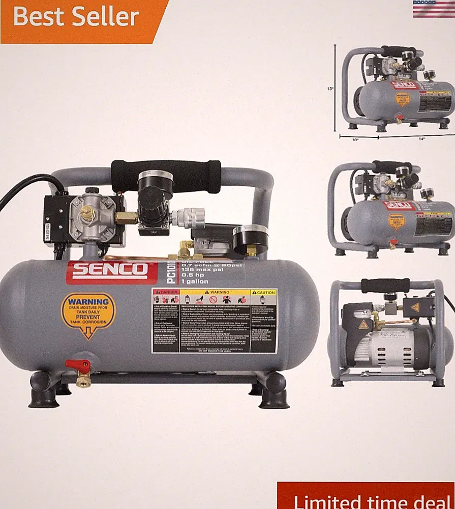 1-Gallon Finish & Trim Hose Air Compressor - Lightweight & Portable Solution