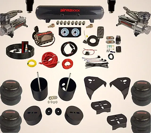 3/8" Manifold Chrome Air Ride Suspension Kit Fits 1999-06 Silverado 1500 2WD
