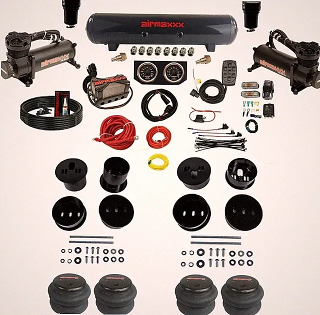 Air Ride Kit 3/8" Manifold Bags 480 Black Complete Fits 1958-60 Cadillac