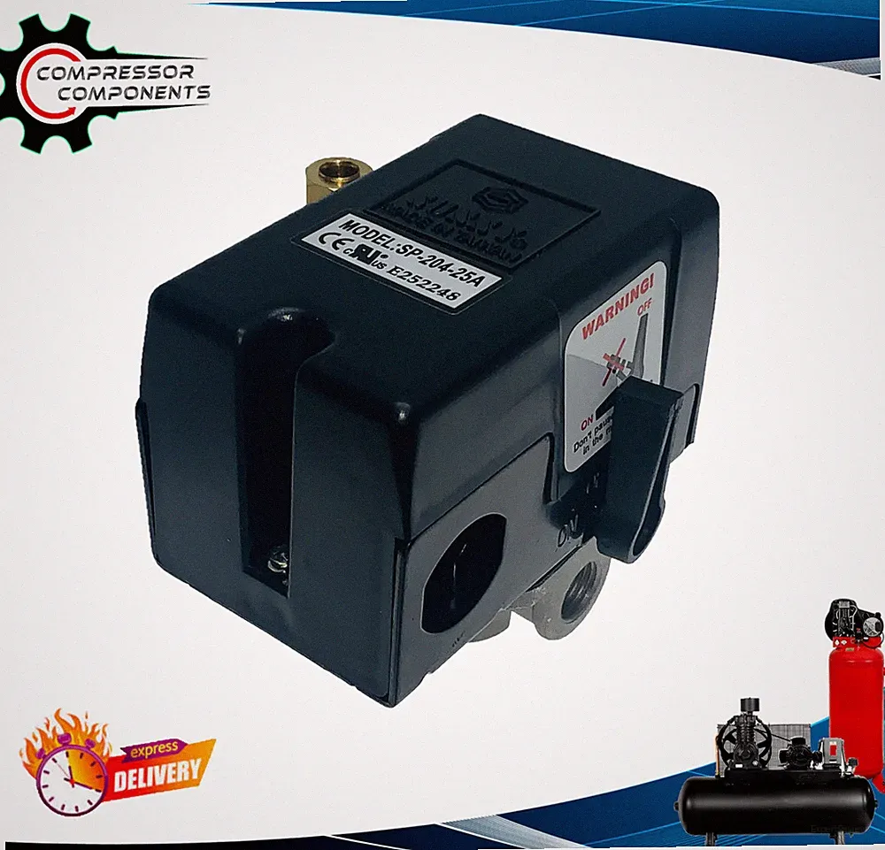 Heavy Duty Air Compressor Pressure Switch 140-175 PSI 4 Port W Unloader 25 amp