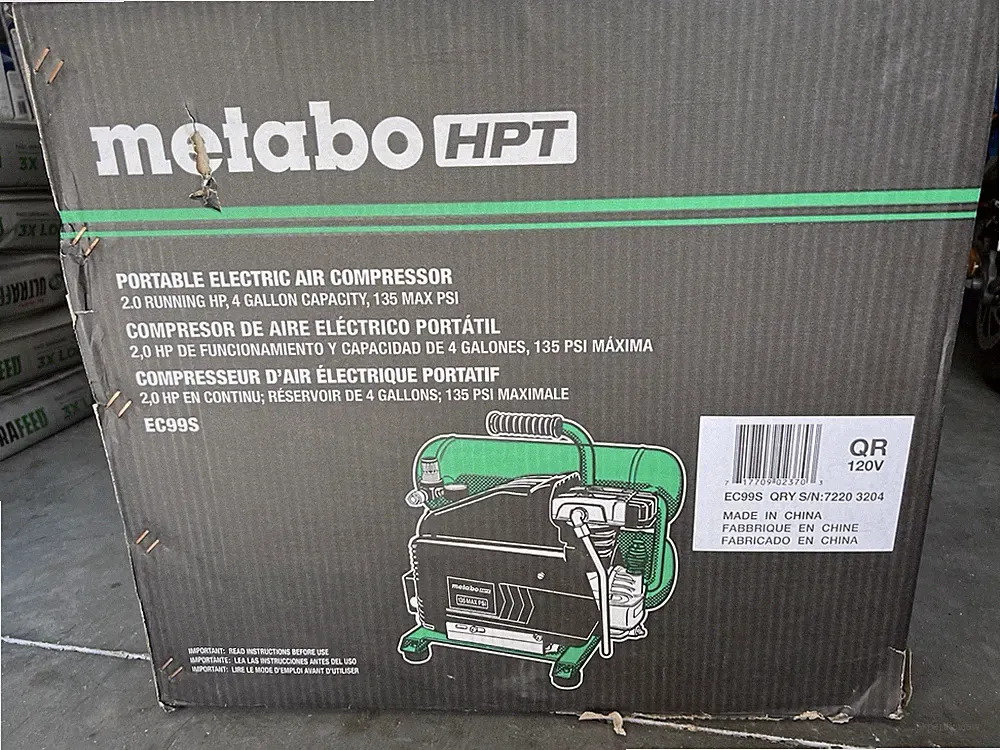 NEW Metabo 4-Gal. HPT Portable Electric 135 PSI Twin Air Compressor Model #EC99S