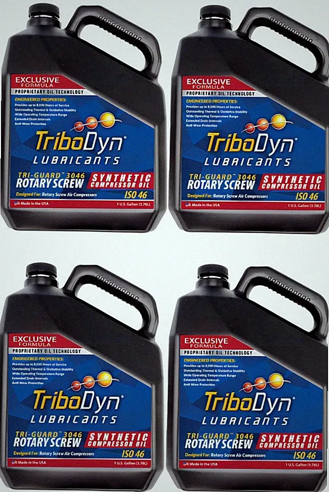 TriboDyn Tri-Guard 3046 Rotary Screw Synthetic Air Compressor Oil 8000Hr - 4 Gal